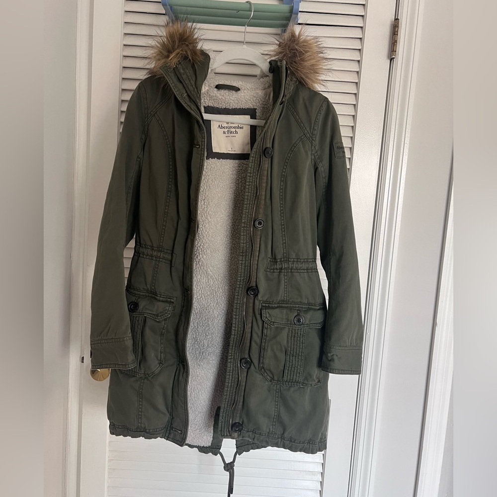 Vintage Abercrombie & Fitch Women's Hunter Green Utility Jacket